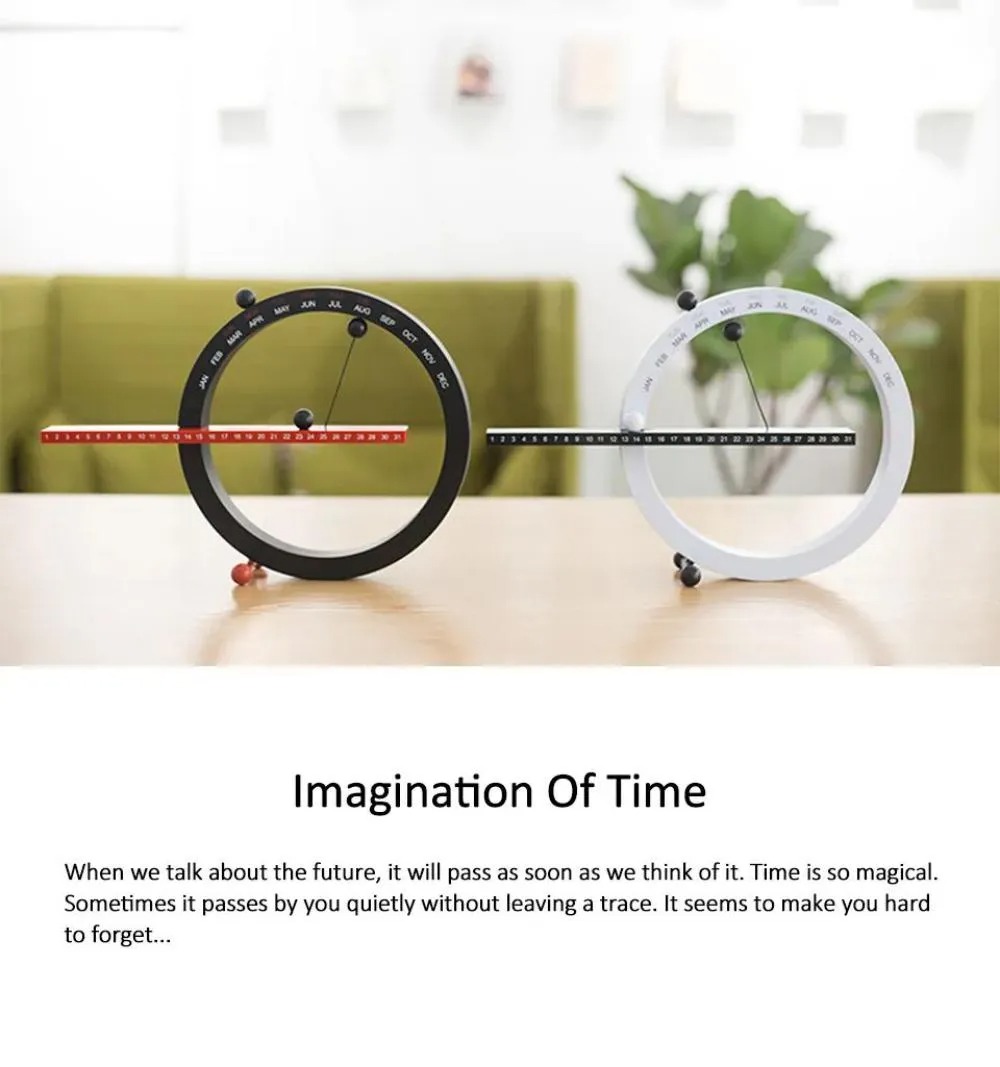 Creative Magnetic Ball Clock Perpetual Wall Calendar