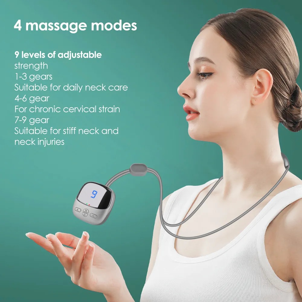 Smart Hanging Neck Massager Heating TENS EMS Pulse Necklace