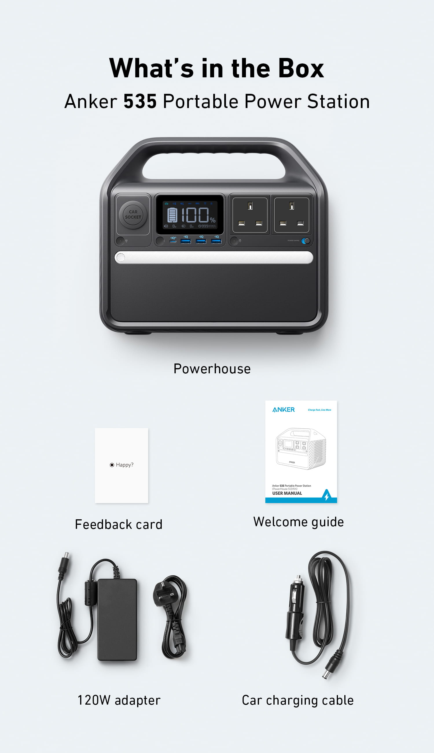 Anker 535 Portable Power Station with LiFePO4 Battery Pack