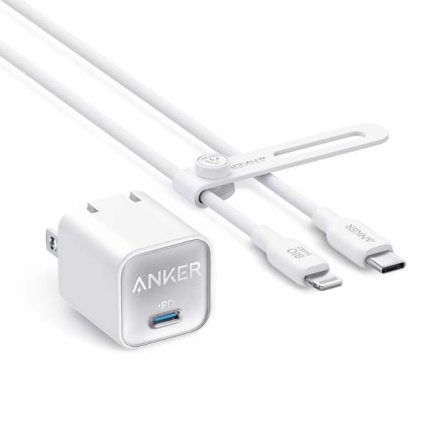 Anker Nano 3 30W Adapter with Type C to Lightning Cable (B2152)