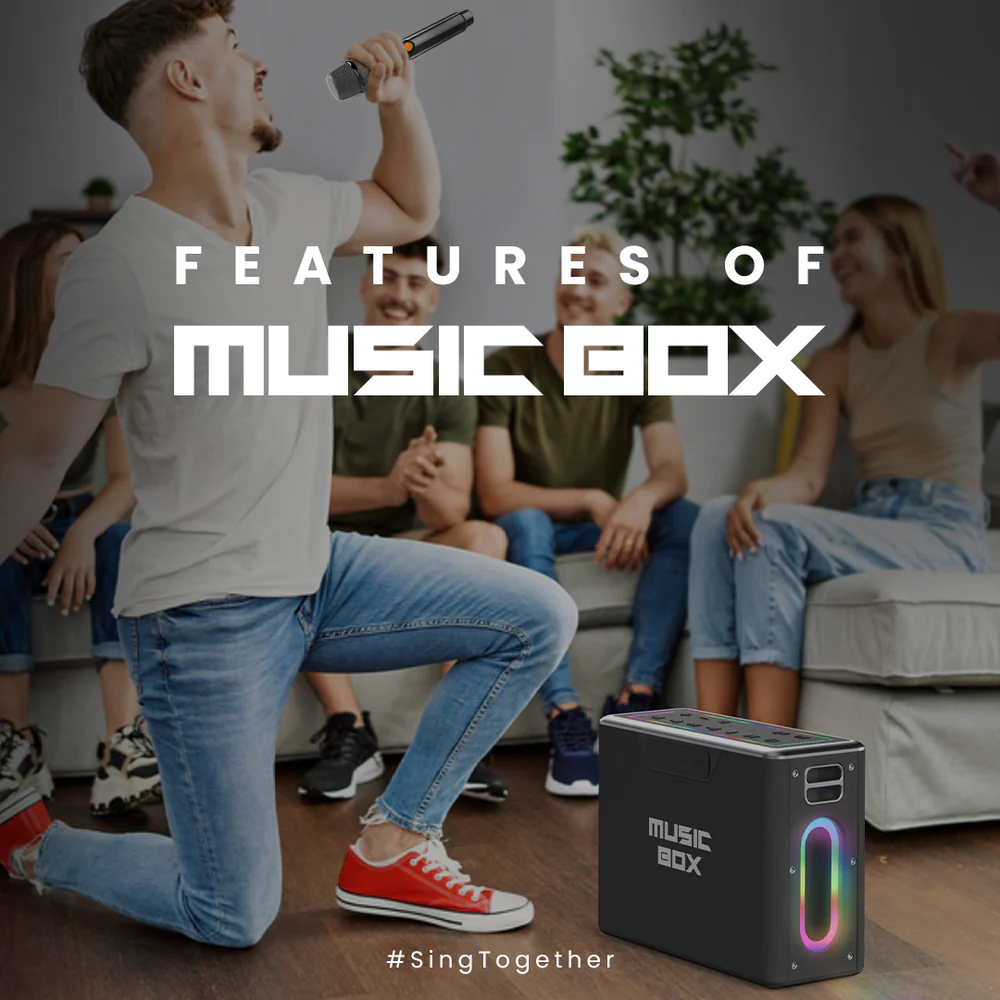 HiFuture MusicBox 60W 2-Way Karaoke Speaker System & Bluetooth Speaker