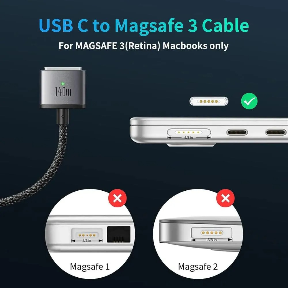 Mcdodo CA-1470 140W USB-C to Magsafe 3 Magnetic Cable 2m