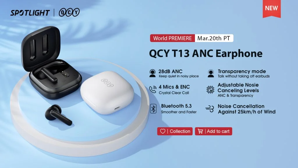 QCY T13 ANC TWS Earbuds (6Months Warranty)