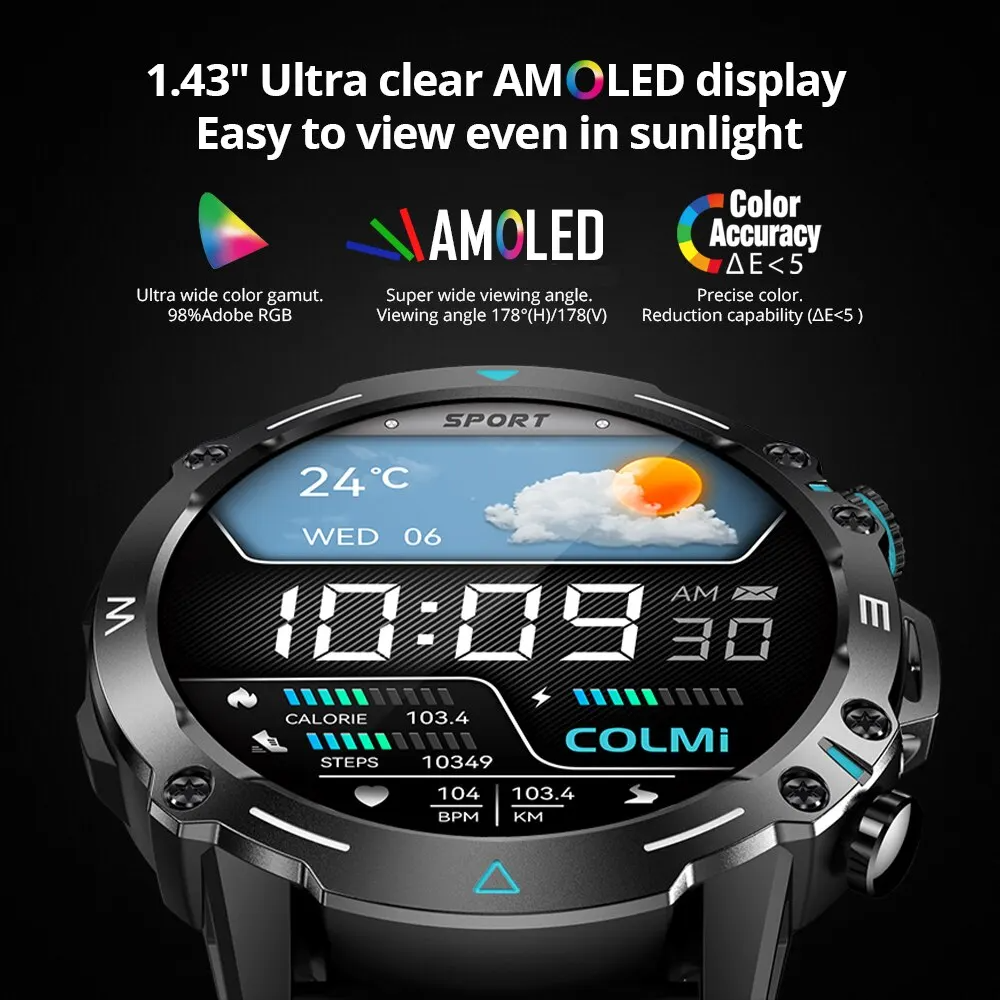 COLMI M42 Military Grade AMOLED Calling Smart Watch