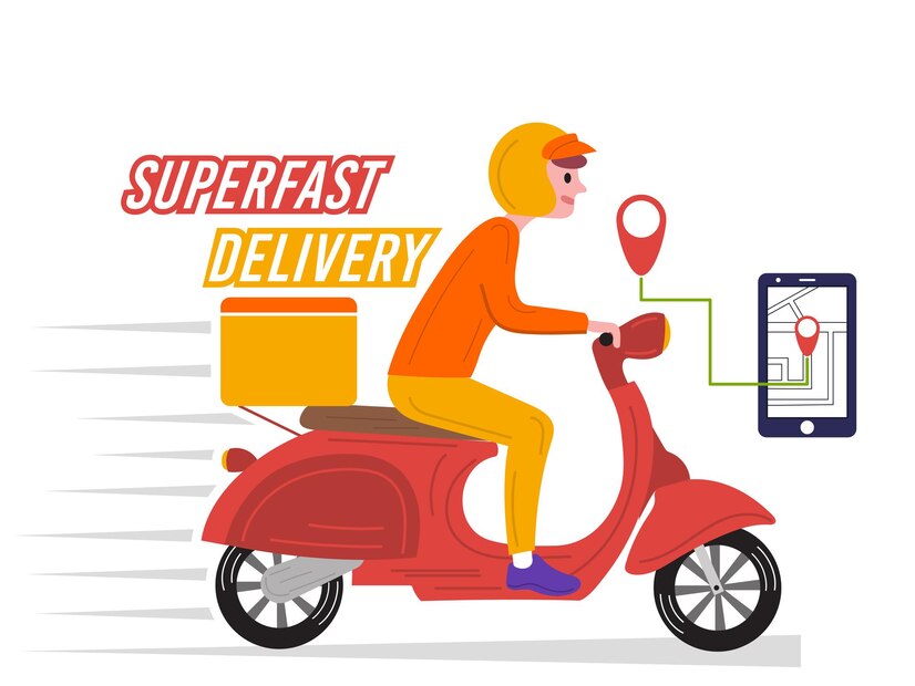 delivery man travelling fast deliver food scooter 515623 4