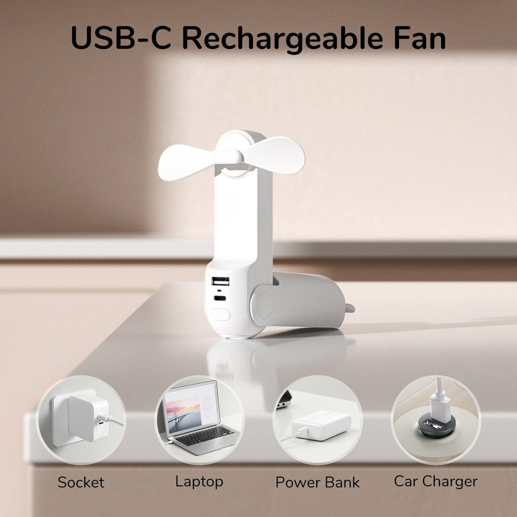 JISULIFE F8X Mini Fan Portable Fan (New Upgrade Version)