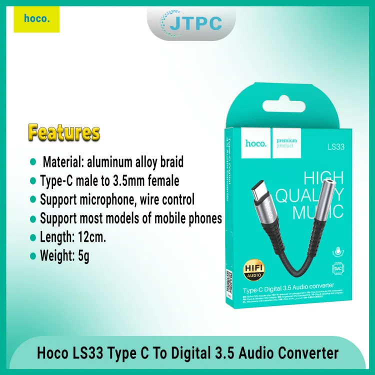 Hoco LS33 Type C To 3.5mm Dac Dongle