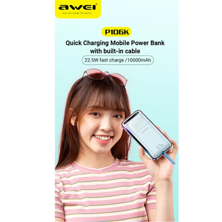 Awei P88K 10000mAh 22.5w Fast Charging Powerbank