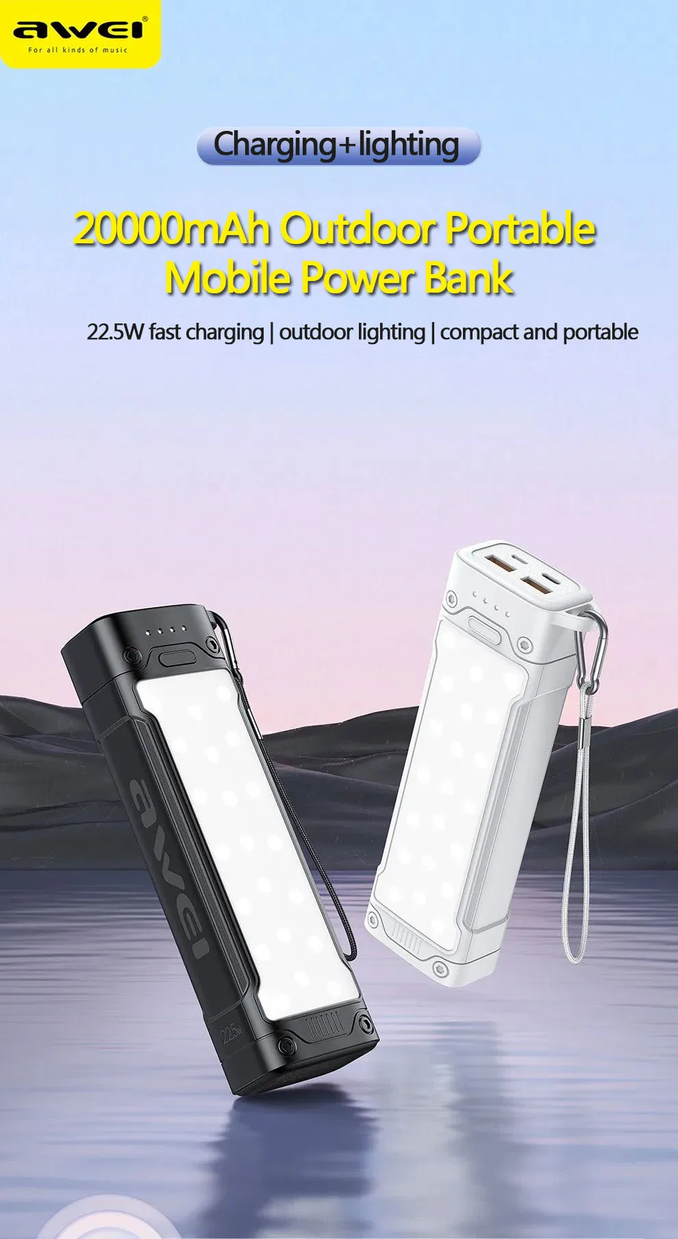 Awei P175K 2000mah 22.5w Portable Power Supply Powerbank