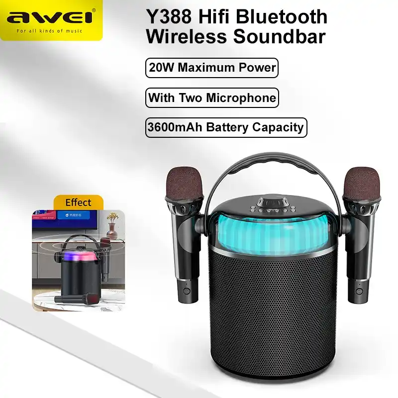 Awei Y388 Soundbar Hifi Bluetooth Wireless Speaker Home TV Sound Box
