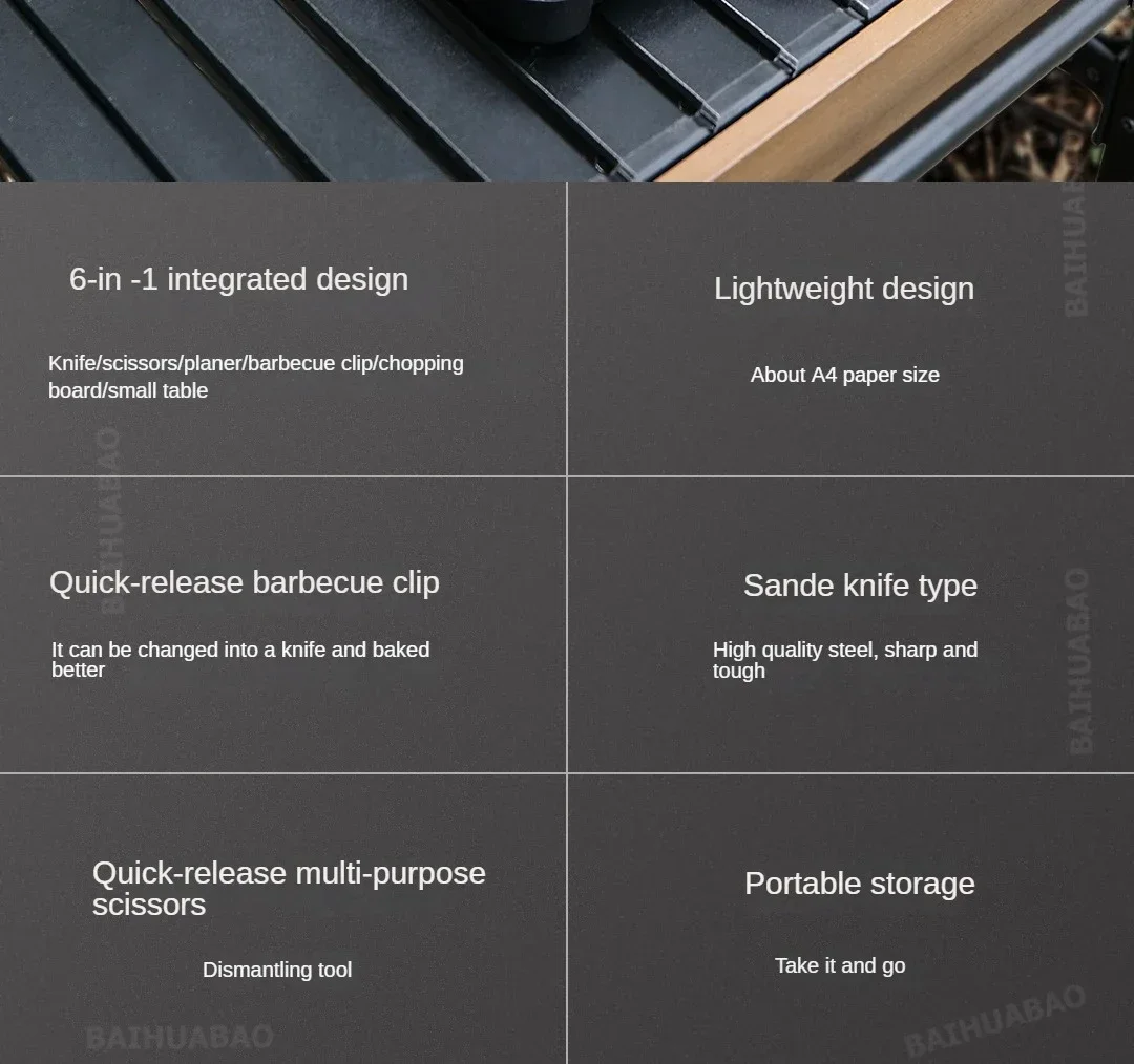 Xiaomi Nextool BBQ Tools 6pcs Set Outdoor Camping Picnic Knife Cutting Board