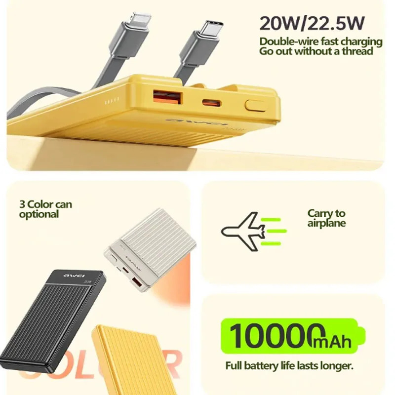 Awei P88K 10000mAh 22.5w Fast Charging Powerbank