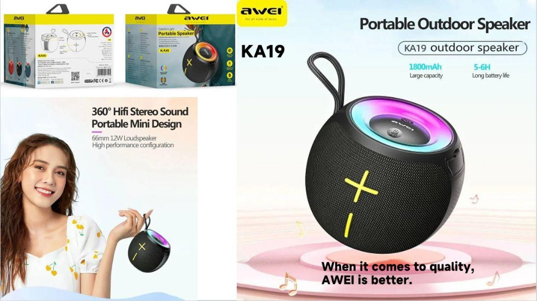 Awei KA19 12W Portable Bluetooth Speaker
