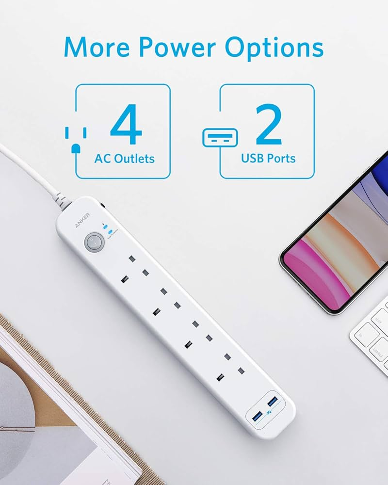 Anker A9136K21 Power Strip 3 Way Extension Strip