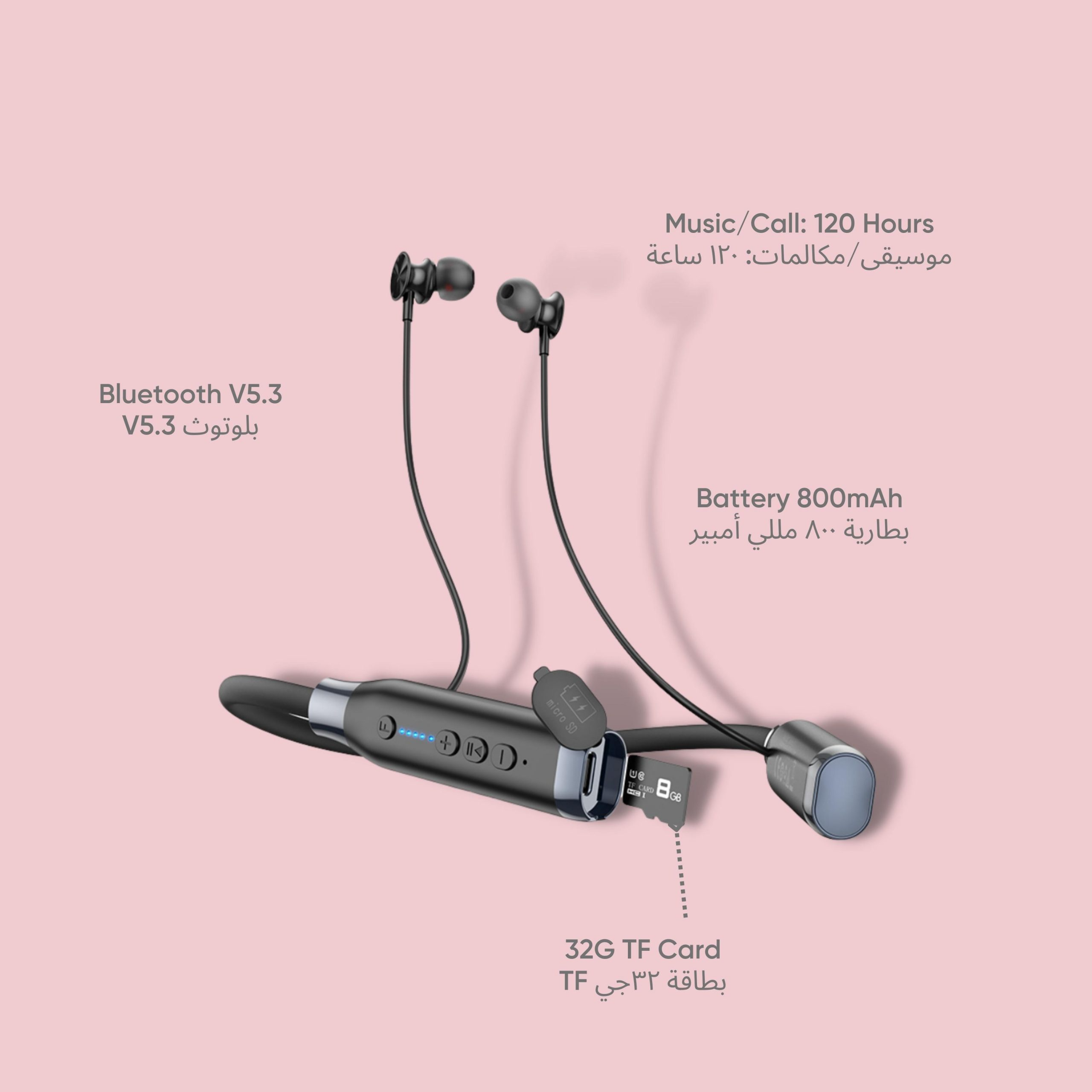 Hoco ES62 Bluetooth Neckband Memory Card Supported