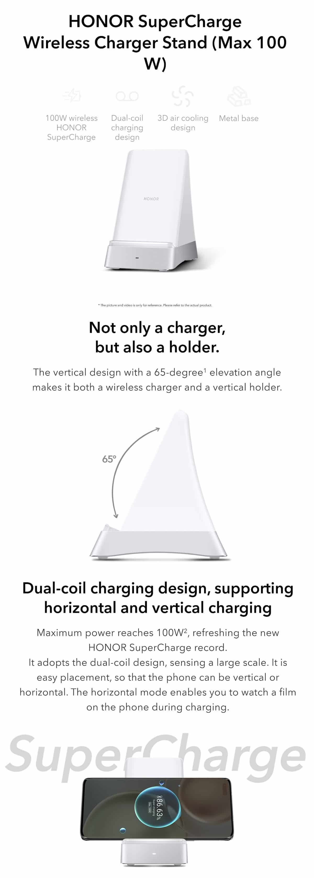 HONOR 100W SuperCharge Wireless Charger Stand