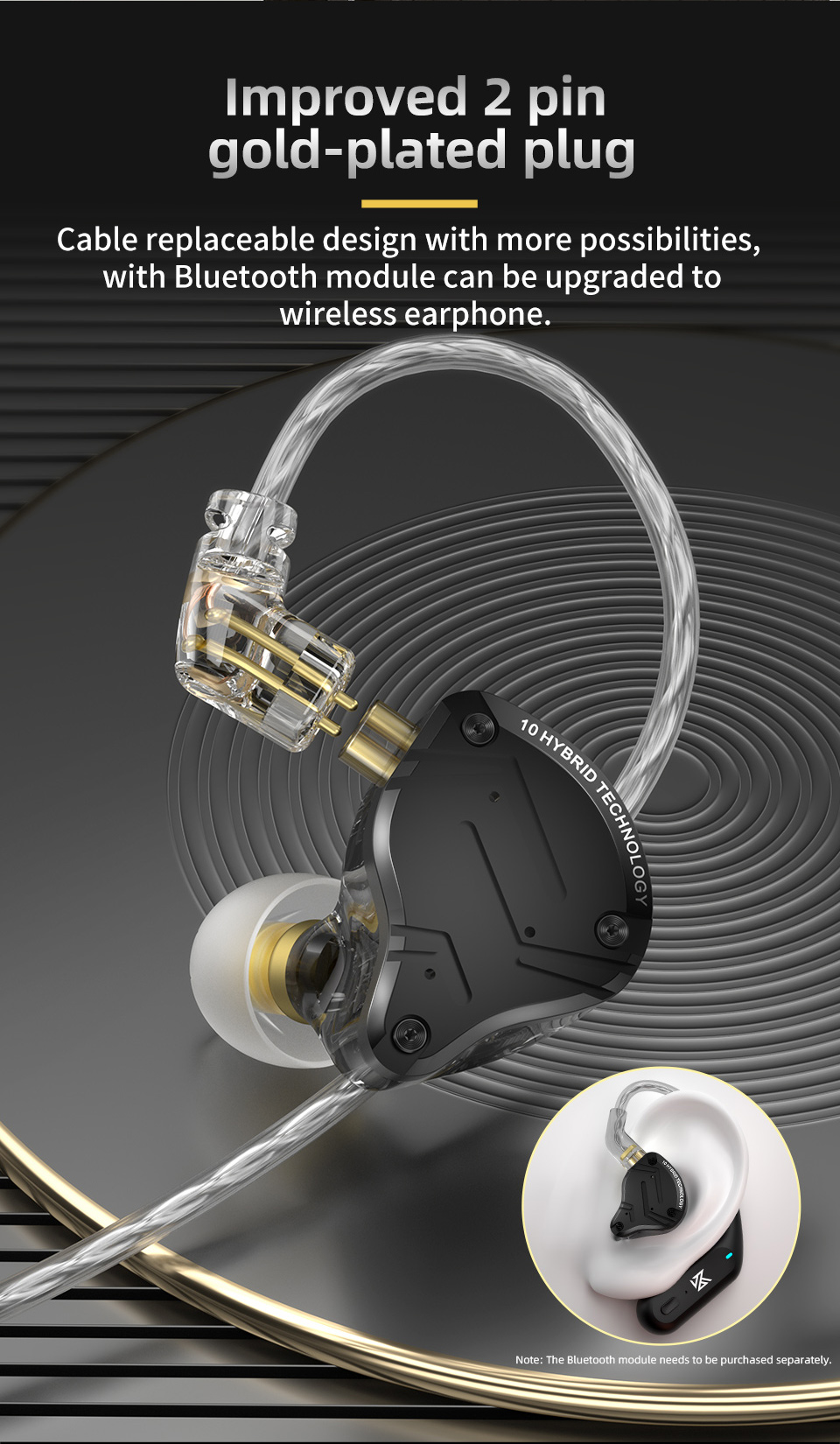 Kz ZS10 Pro 2 1DD+4BA Hybrid IEM