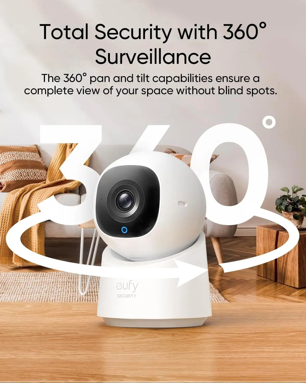 Anker Eufy Security 2K Pan and Tilt Plug-in Security Indoor Camera with Wi-Fi