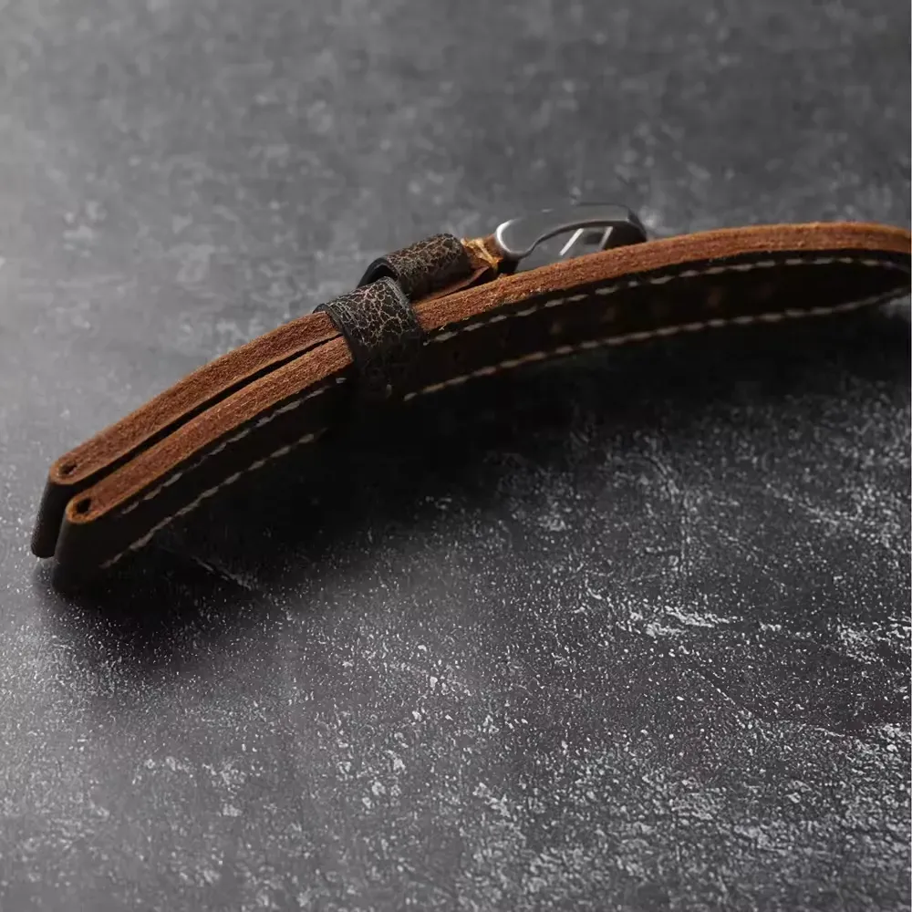 Luxury Handmade Genuine Leather Watch Strap 22mm