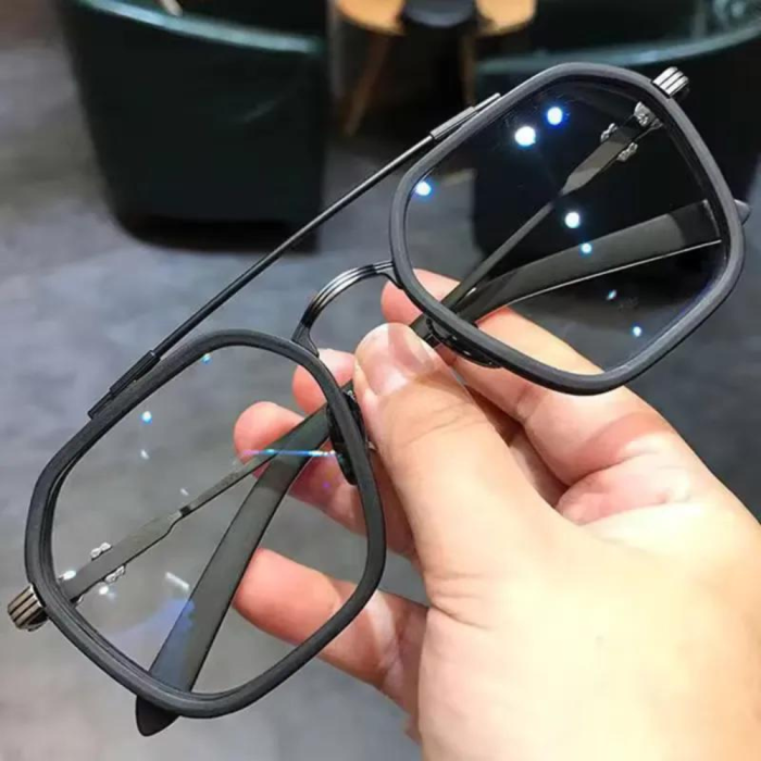 Oversized Big Frame Anti-blue Light Transparent UV400 Eyewear Flat Mirror Eyeglass