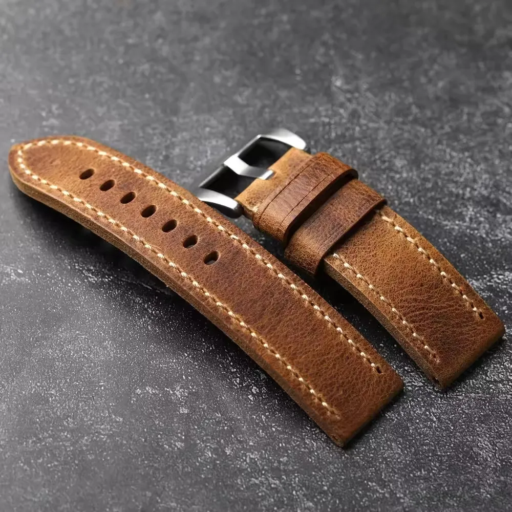 Italy Vintage Premium Genuine Leather Watch Strap 22mm