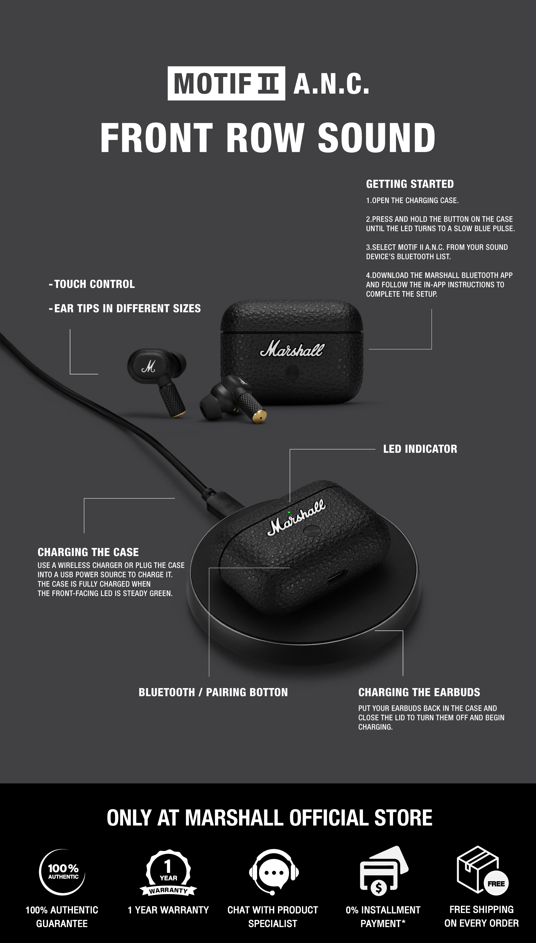 Marshall Motif 2 ANC TWS Earbuds