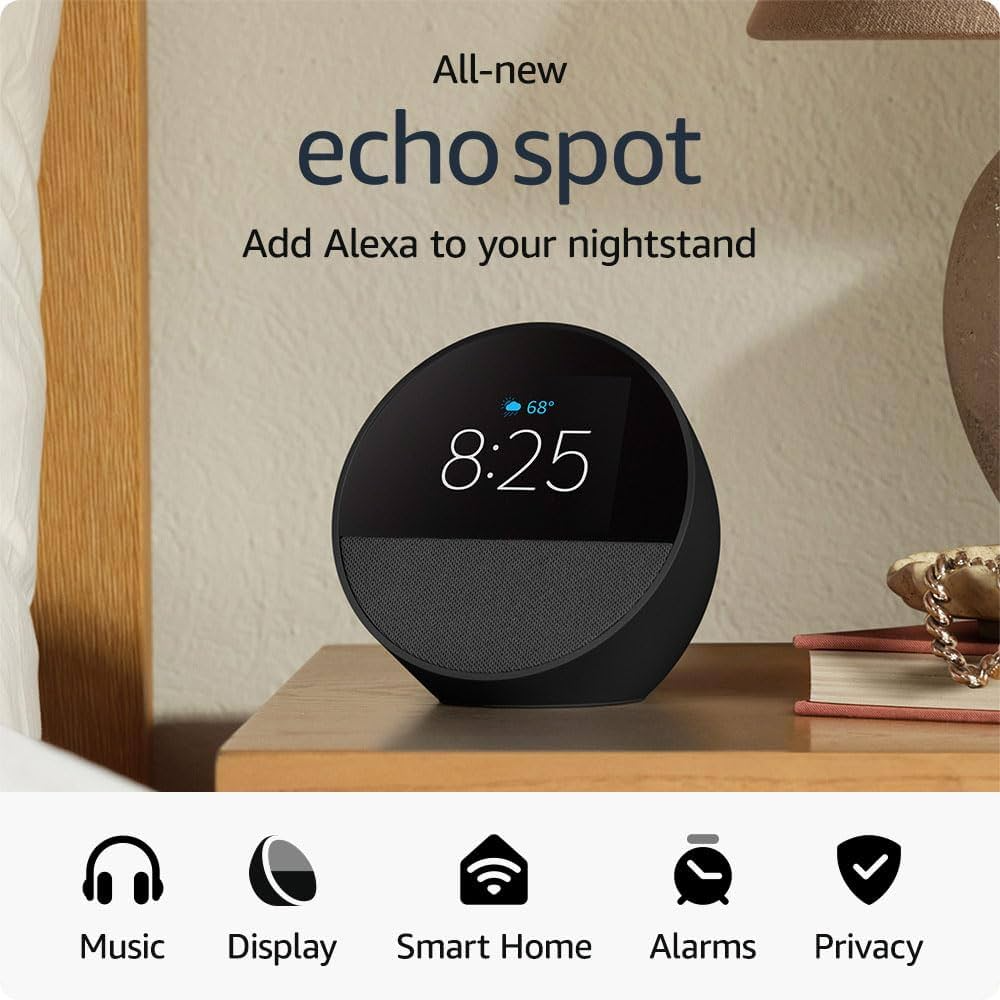 Amazon Echo Spot Smart Alarm Clock Speaker