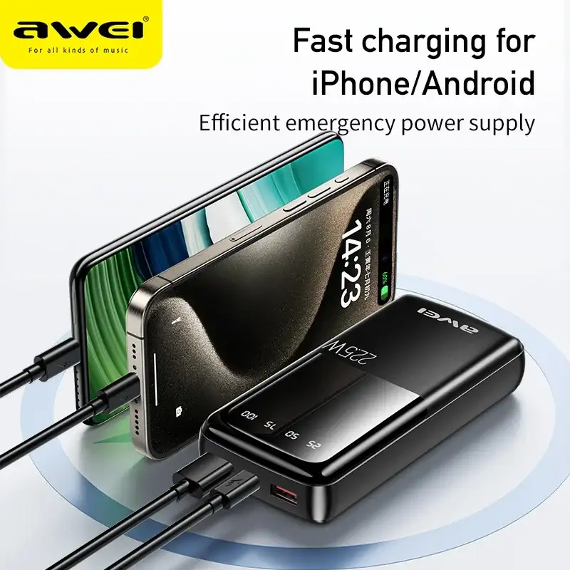 Awei P13K 22.5W Powerbank 20000mah Fast Charging