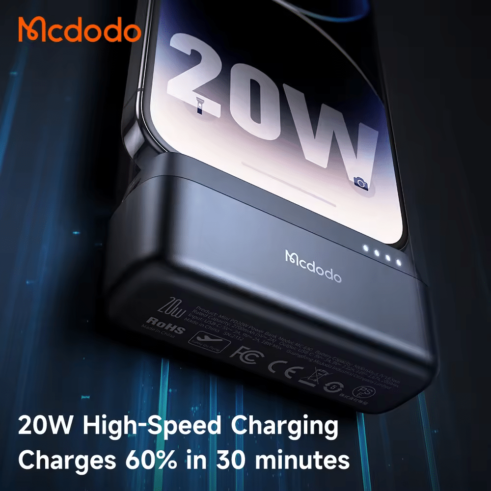 Mcdodo MC-628 20W 5000mAh Power Bank Built-in Lightning Connector