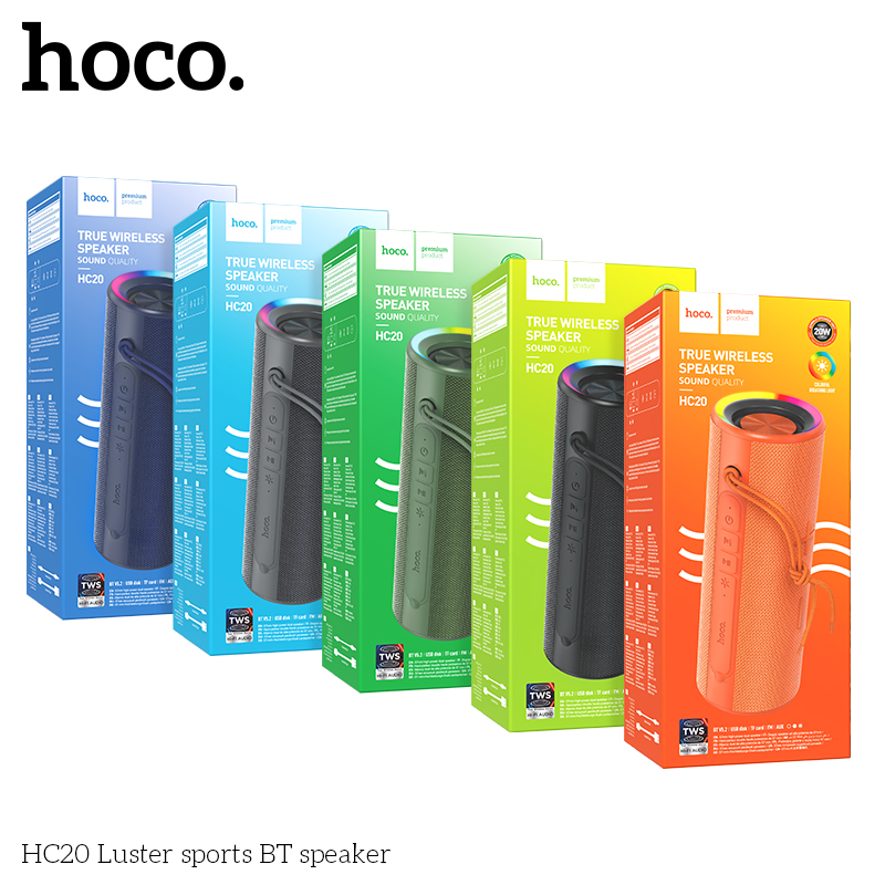 Features:
The Hoco HC20 True Wireless Speaker is a compact and lightweight device that seamlessly combines sleek design with powerful audio performance. Featuring a glossy finish, this speaker is not only aesthetically pleasing but also practical for everyday use. In addition, the HC20 comes equipped with two 5W speakers, delivering a total of 10W of power, ensuring clear and robust sound quality.
Moreover, the speaker includes a passive bass radiator, which enhances bass tones to provide a deep and rich listening experience. With Bluetooth 5.0 connectivity, you can easily connect your devices within a range of up to 10 meters. This makes the HC20 versatile for various settings, whether you’re at home or on the go. Furthermore, the built-in FM radio and microphone add to its functionality, allowing you to enjoy music or take hands-free calls with ease.
The HC20 also features a rechargeable battery, offering up to 4 hours of continuous playback on a single charge. Additionally, it supports USB-C charging, making it convenient to power up quickly. With a battery capacity of 4000mAh, the HC20 is designed to last longer, ensuring you can enjoy your music for extended periods. Not only does it support Bluetooth, but it also offers FM, TF card, USB, AUX, and TWS modes, giving you a wide range of options for connectivity.
In conclusion, the Hoco HC20 True Wireless Speaker is an excellent choice for anyone seeking a stylish, multifunctional, and powerful audio device. Its combination of design, sound quality, and versatility makes it a top contender in the wireless speaker market.