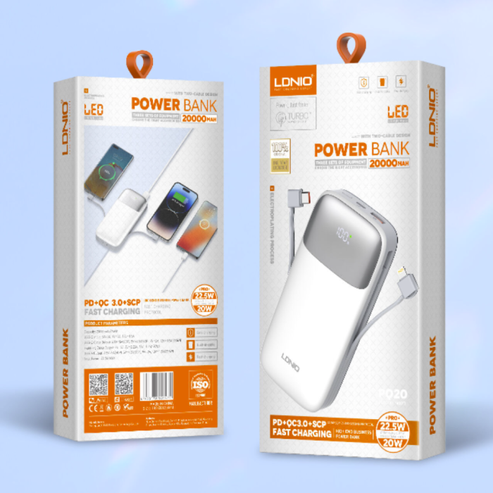 LDNIO PQ20 20000mAh 22.5W Fast Charging Power Bank