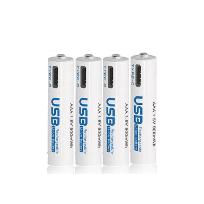 AiVR USB Rechargeable Batteries Type-C Battery AAA AA (4 pcs)