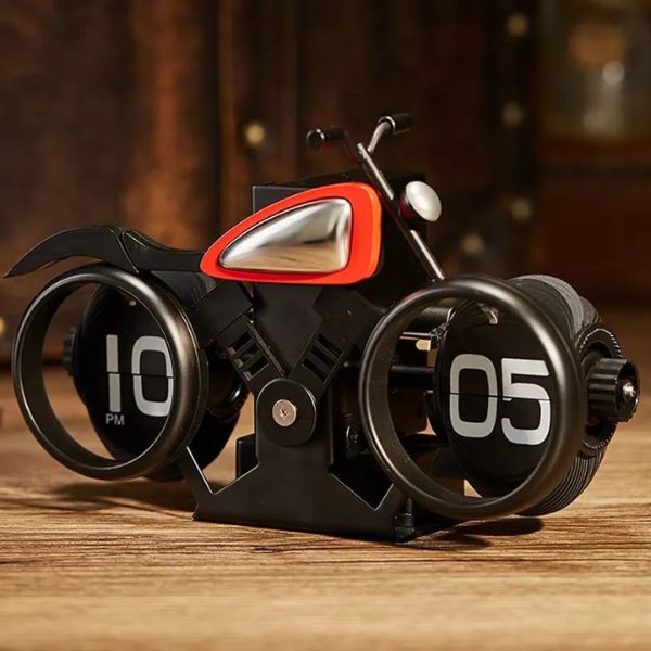Motorcycle-Style-Flip-Clock-Creative-Desktop-Pendulum-Decoration-American-Mechanical-Motobike-Clock Motorcycle Style Flip Clock Creative Desktop Pendulum Decoration American Mechanical Motobike Clock