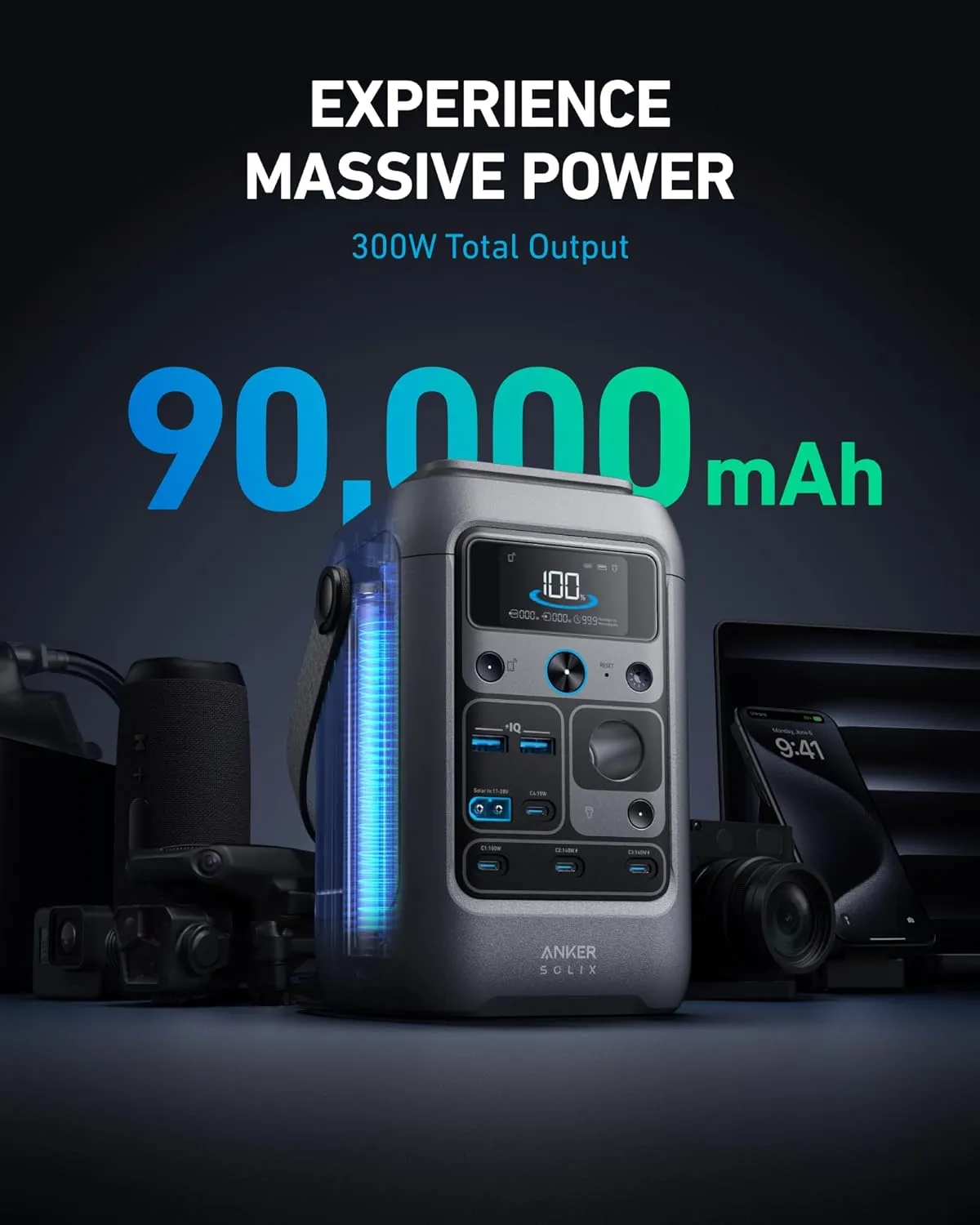 Anker SOLIX C300 Portable Power Station 288Wh 300W
