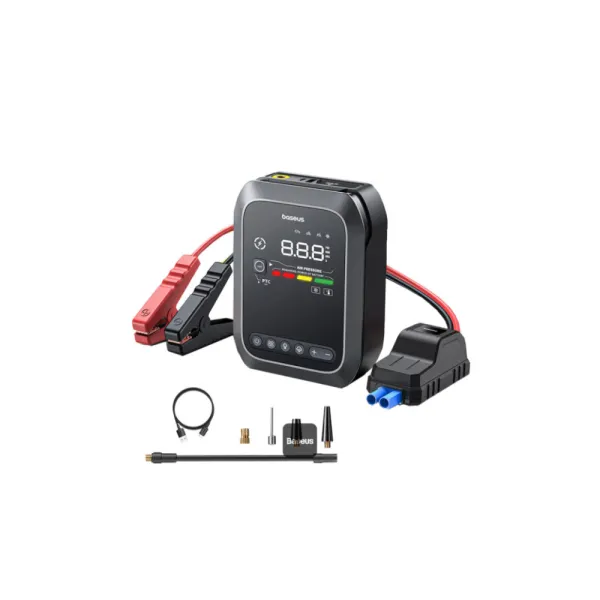 Baseus-Primetrip-Series-Super-En Baseus Primetrip Series Super Energy 4in1 Car Jump Starter 1200A with 150 PSI Tire Inflator, 3000mAh Power Bank & Flashlight - Image 1