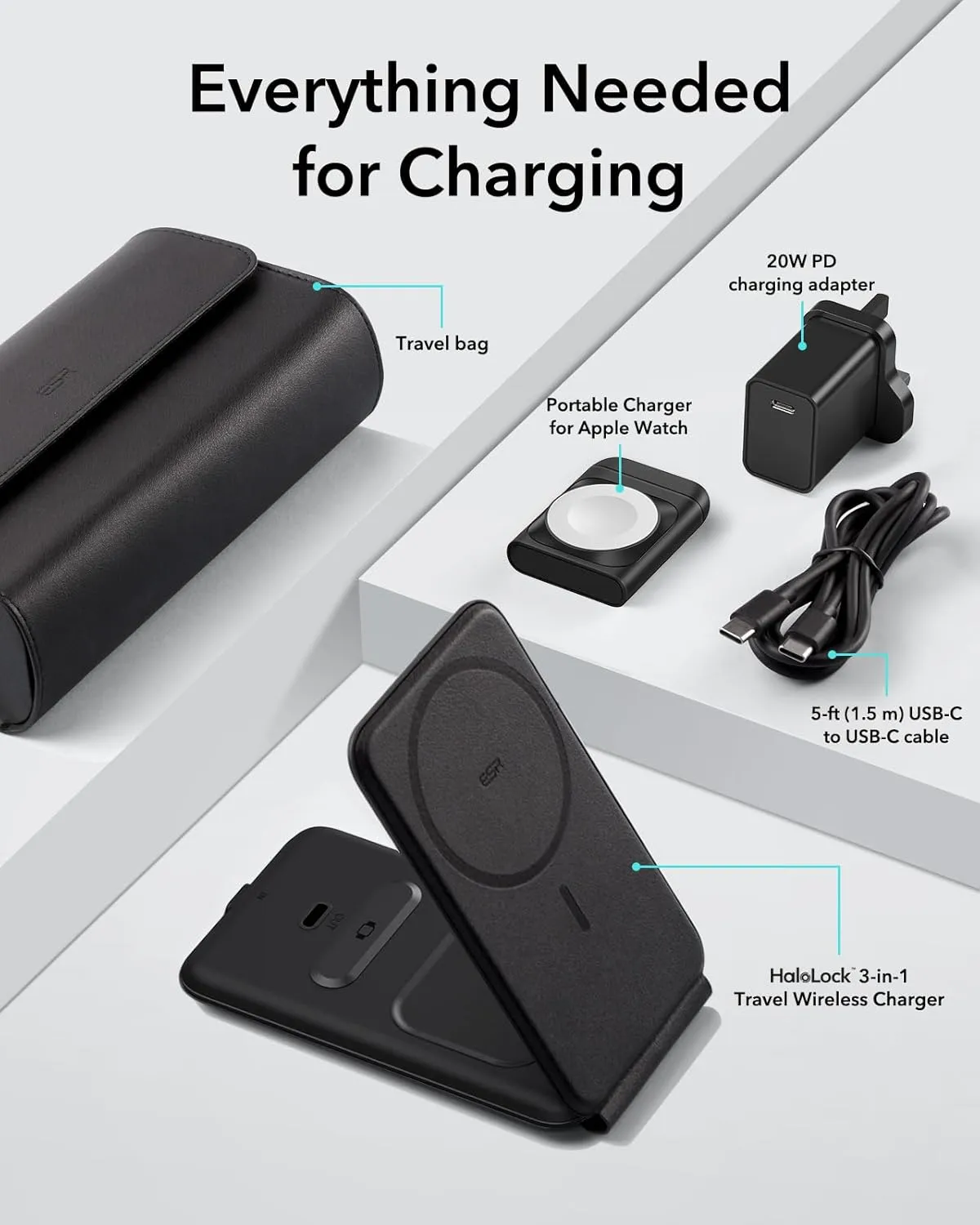 ESR 3 in 1 Travel MagSafe Chargi