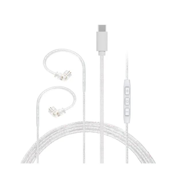 JCALLY-PJ3-5N-OFC-Silver-plated JCALLY PJ3 5N OFC Silver-plated Earphone Cable Built-in DAC Chip with Mic Type C Straight Plug Line