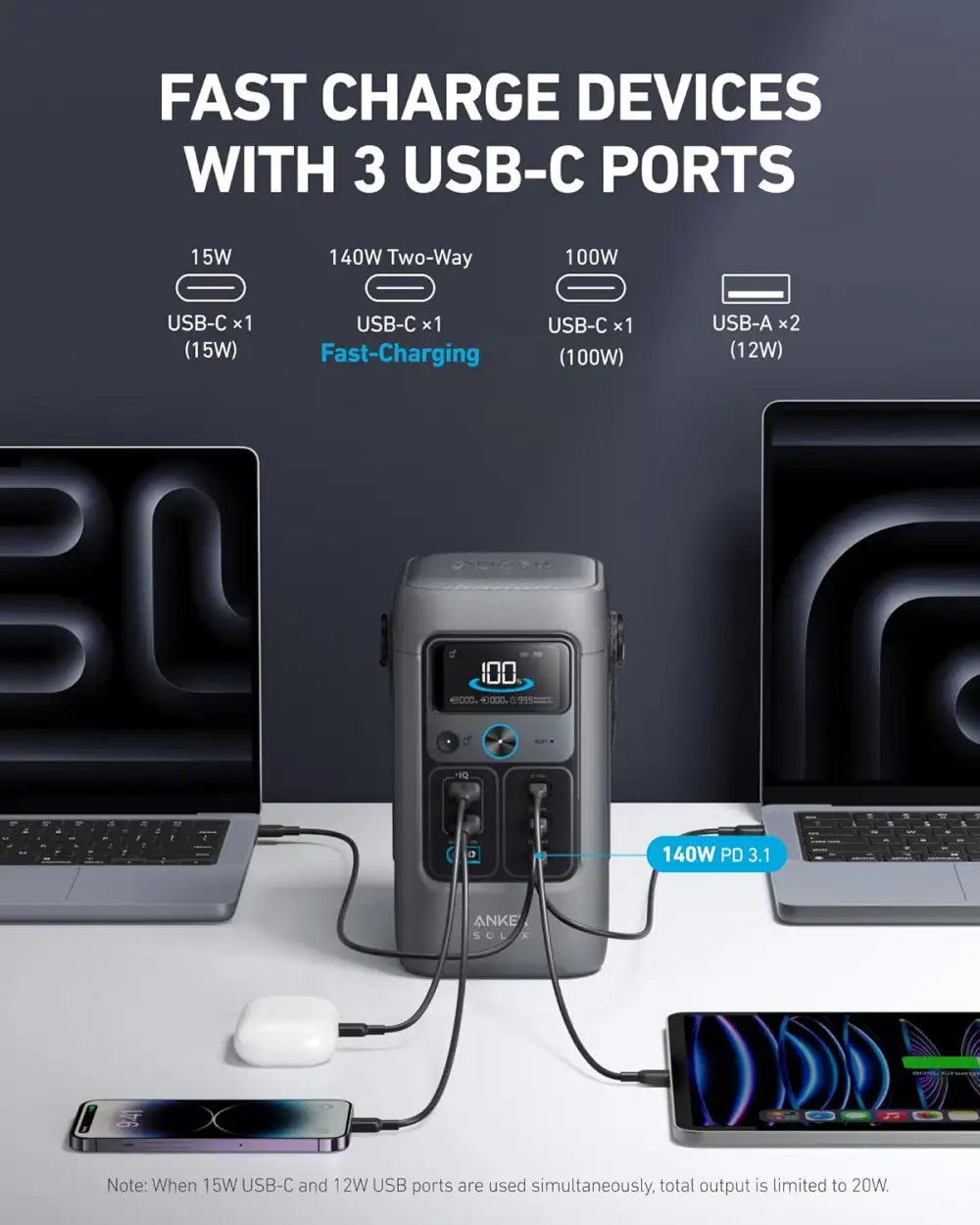 Anker SOLIX C200 DC Portable Power Station –192Wh | 200W
