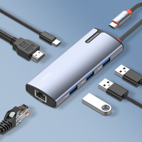 LDNIO-DS-16H-6-In-1-USB-C-Docking-Station LDNIO DS-16H 6 In 1 USB C Docking Station