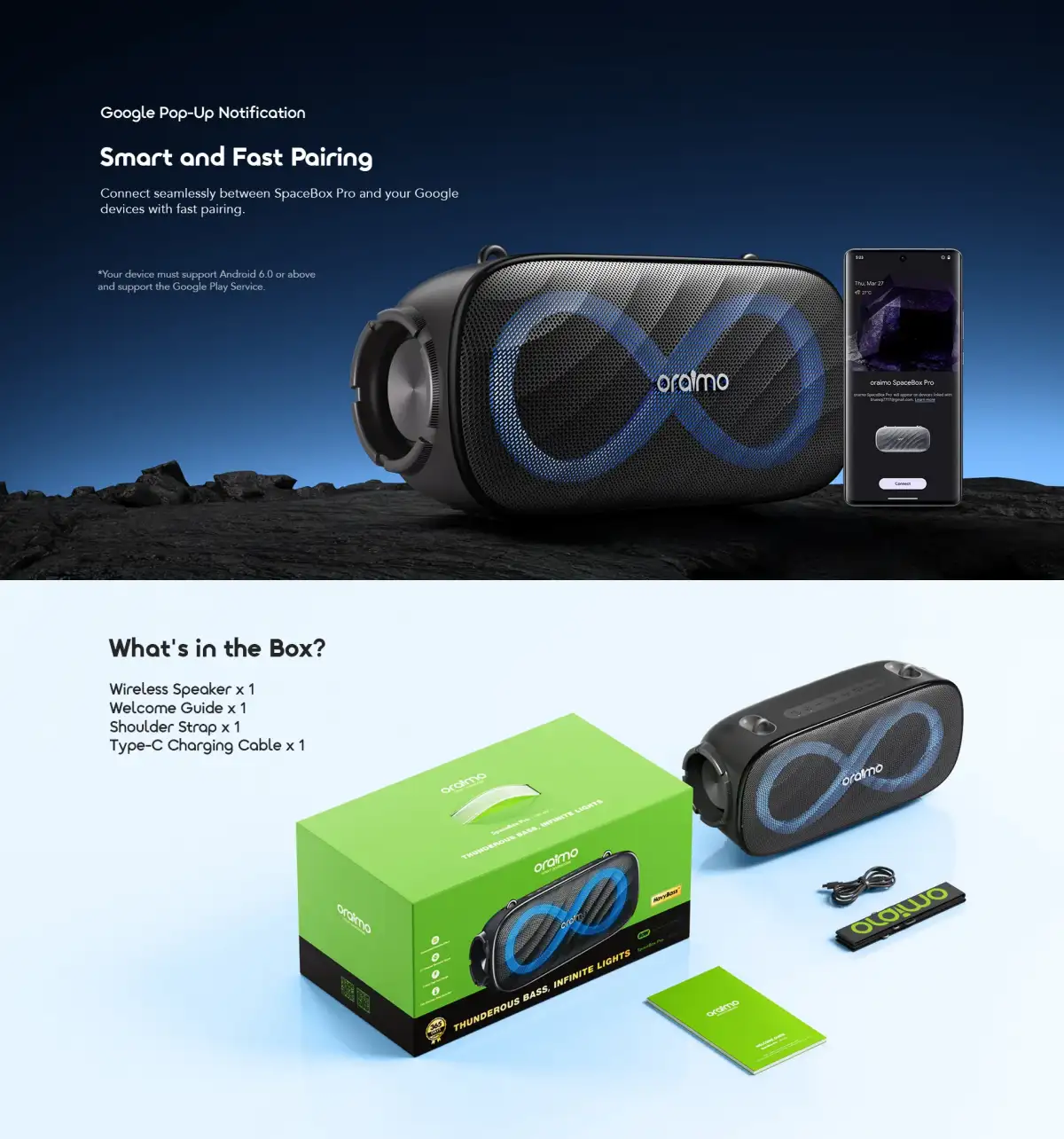 Oraimo OBS-682 Space Box Pro Wireless Speaker