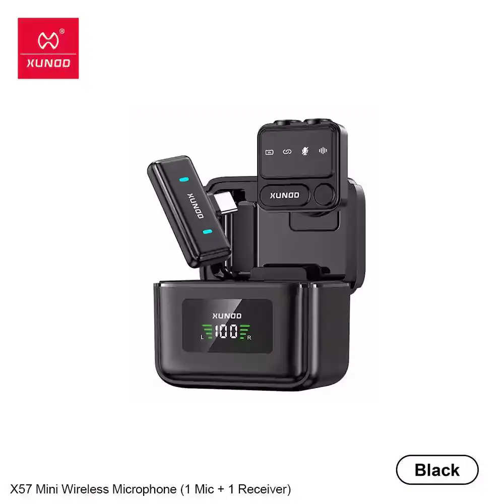 XUNDD X57 Mini Wireless (1TX+1RX) LAVALIER MICROPHONE 1 XUNDD X57 Mini Wireless (1TX+1RX) LAVALIER MICROPHONE