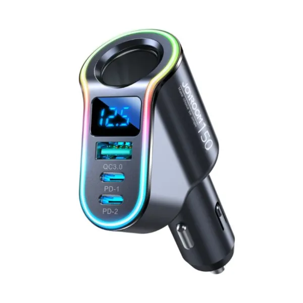 JOYROOM-JR-CL21-150W-Car-Charger JOYROOM JR-CL21 150W Car Charger with LED Digital Display - Image 1
