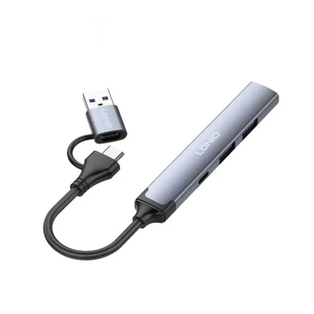 Ldnio-DS-64C-4-in-1-USBType-C-Hub-Adapter-2 Ldnio DS-64C 4-in-1 USB/Type-C Hub Adapter