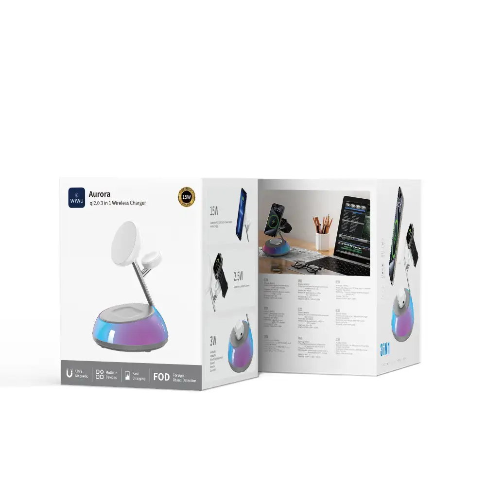 WiWU Aurora Qi2 3in1 15W Wireless Charger