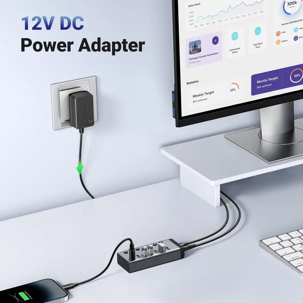 Ugreen CM481 (90307) USB Male to 7 USB Female Black USB HUB 3 Ugreen CM481 (90307) USB Male to 7 USB Female Black USB HUB