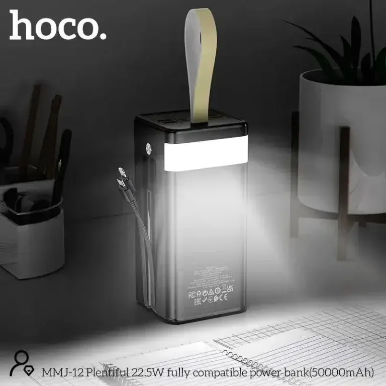 Hoco MMJ12 Plentiful 22.5W 50000mAh Power Bank with LED Lighting